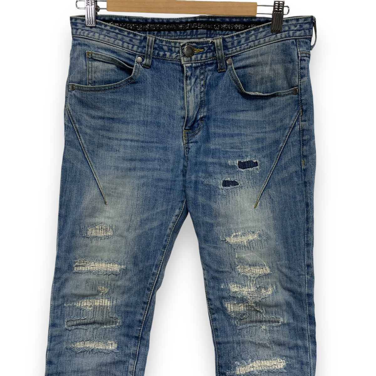 S] Number Nine Nano Universe Slim Distressed Denim Jeans Indigo