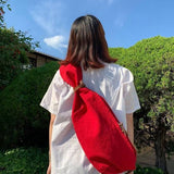 DS! Kapital #6 Cotton Canvas Snufkin Bag Red