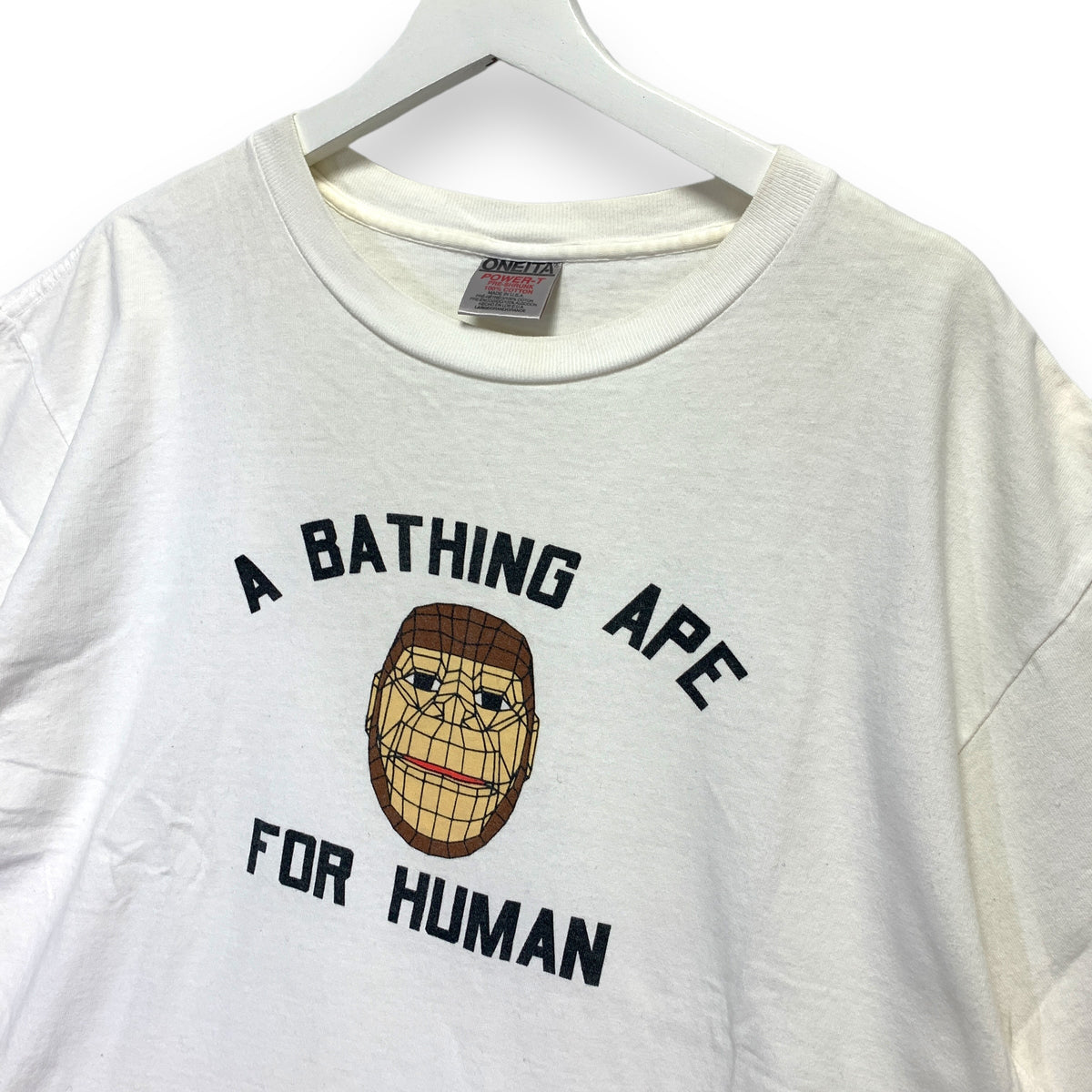 L] A Bathing Ape Bape Vintage Oneita For Human Grid Tee T-Shirt 