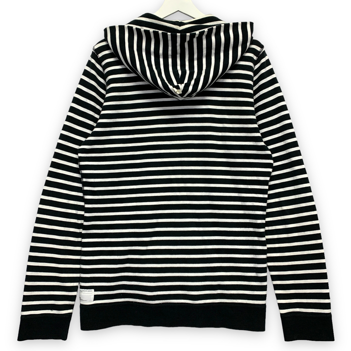 L] Visvim Border Stripe Hoodie FZ Black White – StylisticsJapan.com