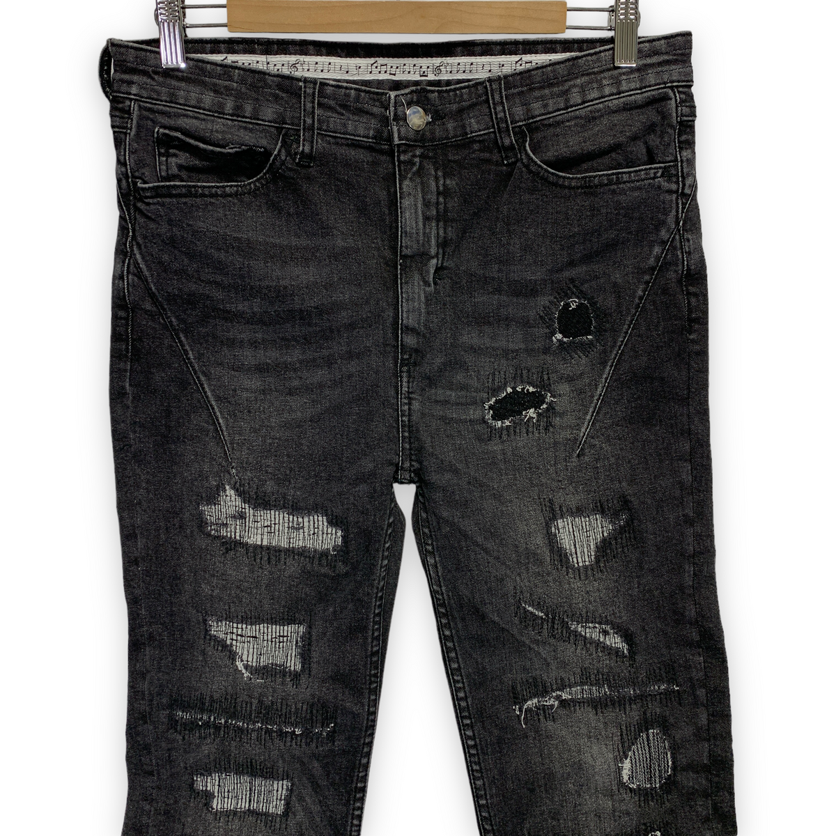 L] Number Nine Distressed Denim Jeans Black – StylisticsJapan.com