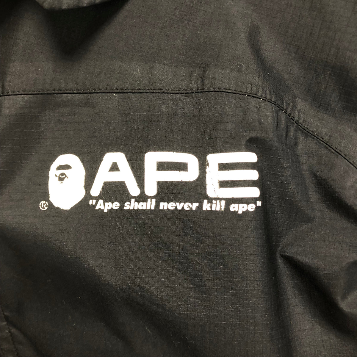 M] A Bathing Ape Bape Vintage Ripstop Gore Tex Rain Jacket Black