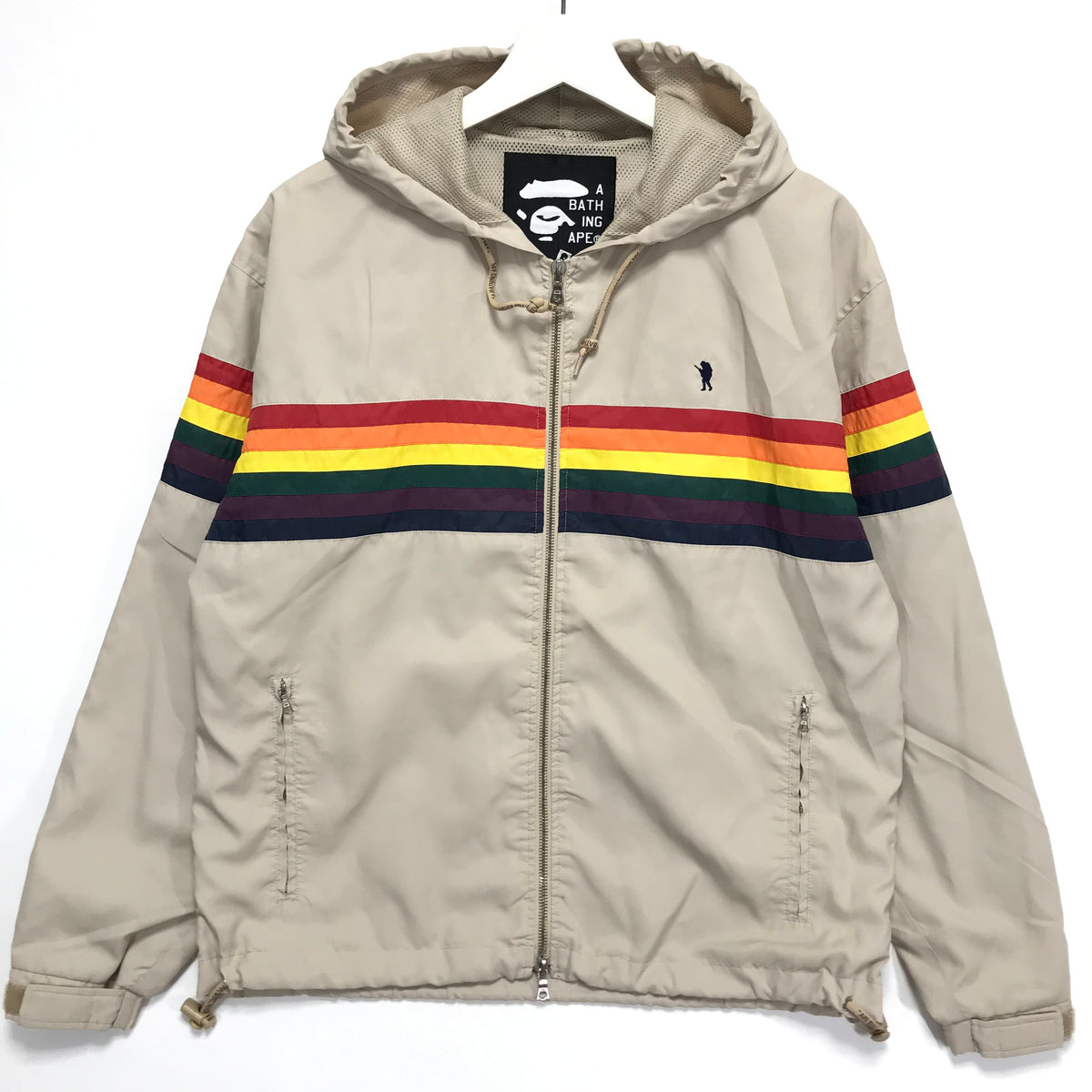 S] A Bathing Ape Bape Vintage FOOTSOLDIER RAINBOW NYLON HOODED 