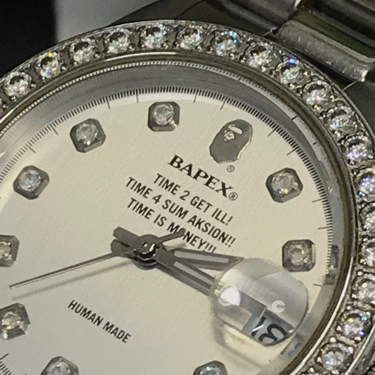 A Bathing Ape Bape Swarovski Crystal Automatic Bapex 'Datejust
