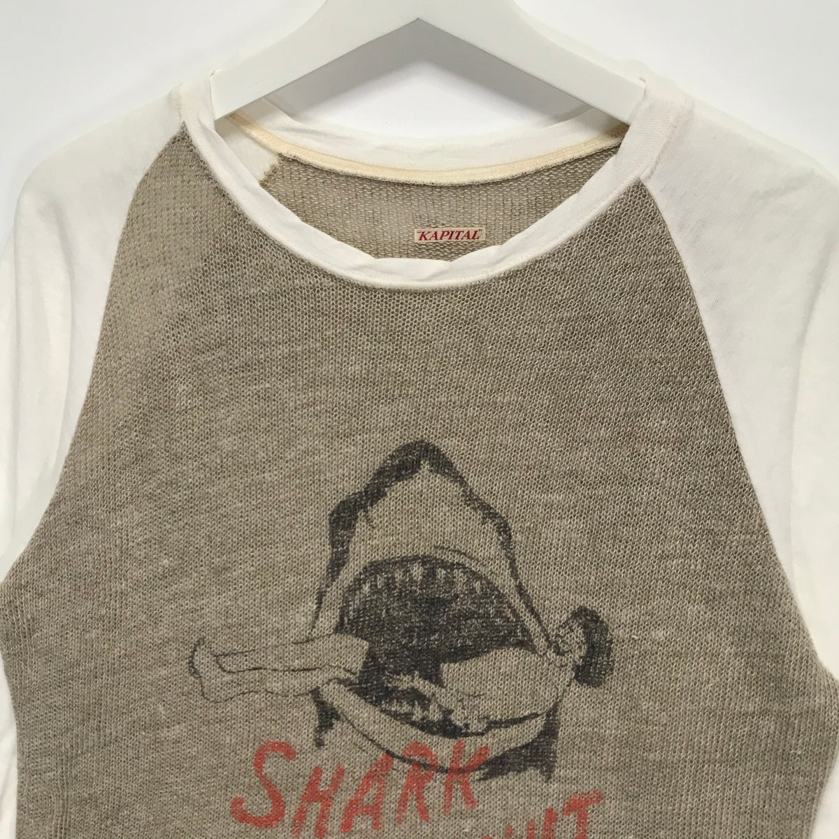 M] Kapital Shark Biscuit Hemp Linen Knit 3/4 Shirt 