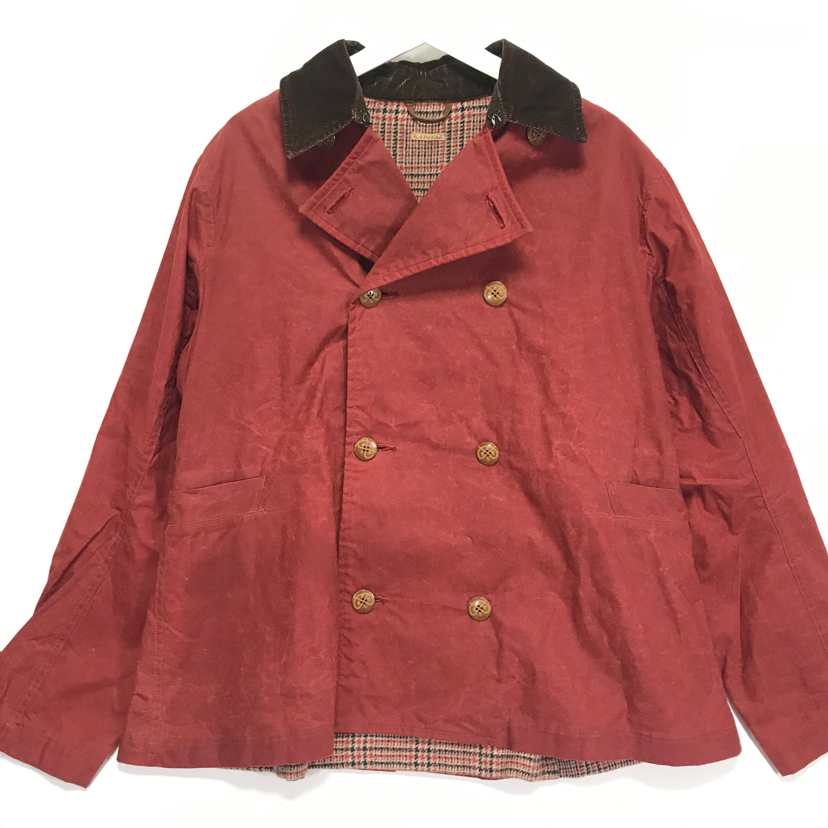 [XL] Kapital Waxed Cotton Peacoat Jacket Red