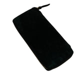 VISVIM SUEDE LONG ZIP WALLET BLACK