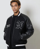 NUMBER (N)INE Raglan Sleeve Patched Zipper Stadium Jacket