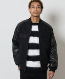 NUMBER (N)INE Raglan Sleeve Patched Zipper Stadium Jacket