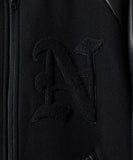 NUMBER (N)INE Raglan Sleeve Patched Zipper Stadium Jacket - Black × White