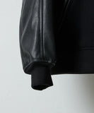 NUMBER (N)INE Raglan Sleeve Patched Zipper Stadium Jacket - Black × White
