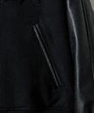 NUMBER (N)INE Raglan Sleeve Patched Zipper Stadium Jacket - Black × White
