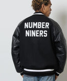 NUMBER (N)INE Raglan Sleeve Patched Zipper Stadium Jacket - Black × Black