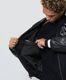 NUMBER (N)INE Raglan Sleeve Patched Zipper Stadium Jacket - Black × Black