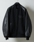 NUMBER (N)INE Raglan Sleeve Zipper Stadium Jacket - Black