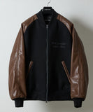 NUMBER (N)INE Raglan Sleeve Zipper Stadium Jacket - Brown
