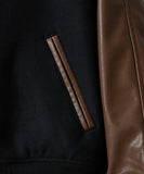 NUMBER (N)INE Raglan Sleeve Zipper Stadium Jacket - Brown