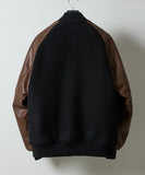 NUMBER (N)INE Raglan Sleeve Zipper Stadium Jacket - Brown
