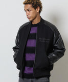 NUMBER (N)INE Raglan Sleeve Zipper Stadium Jacket - Black