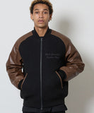 NUMBER (N)INE Raglan Sleeve Zipper Stadium Jacket - Brown