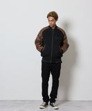 NUMBER (N)INE Raglan Sleeve Zipper Stadium Jacket - Brown
