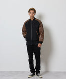 NUMBER (N)INE Raglan Sleeve Zipper Stadium Jacket - Brown