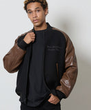 NUMBER (N)INE Raglan Sleeve Zipper Stadium Jacket - Brown