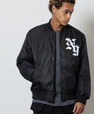 NUMBER (N)INE Nylon Logo Print Insulation Stadium Jacket