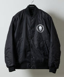 NUMBER (N)INE Nylon Logo Print Insulation Stadium Jacket - Black (Style 1)