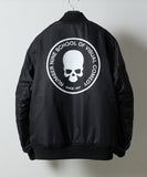 NUMBER (N)INE Nylon Logo Print Insulation Stadium Jacket - Black (Style 1)