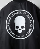 NUMBER (N)INE Nylon Logo Print Insulation Stadium Jacket - Black (Style 1)