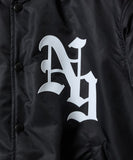 NUMBER (N)INE Nylon Logo Print Insulation Stadium Jacket - Black (Style 1)