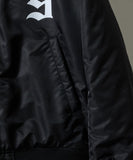 NUMBER (N)INE Nylon Logo Print Insulation Stadium Jacket - Black (Style 1)