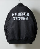 NUMBER (N)INE Nylon Logo Print Insulation Stadium Jacket - Black (Style 1)