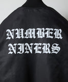 NUMBER (N)INE Nylon Logo Print Insulation Stadium Jacket - Black (Style 1)