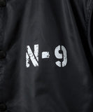 NUMBER (N)INE Nylon Logo Print Insulation Stadium Jacket - Black (Style 2)