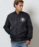 NUMBER (N)INE Nylon Logo Print Insulation Stadium Jacket - Black (Style 2)