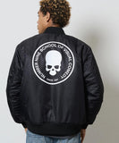 NUMBER (N)INE Nylon Logo Print Insulation Stadium Jacket - Black (Style 2)