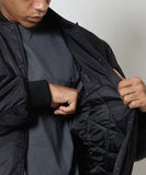 NUMBER (N)INE Nylon Logo Print Insulation Stadium Jacket - Black (Style 2)