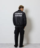 NUMBER (N)INE Nylon Logo Print Insulation Stadium Jacket - Black (Style 3)