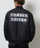 NUMBER (N)INE Nylon Logo Print Insulation Stadium Jacket - Black (Style 3)