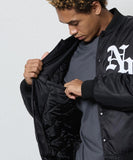 NUMBER (N)INE Nylon Logo Print Insulation Stadium Jacket - Black (Style 3)
