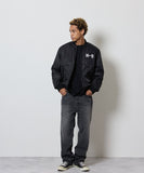 NUMBER (N)INE Nylon Logo Print Insulation Stadium Jacket - Black (Style 3)