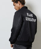 NUMBER (N)INE Nylon Logo Print Insulation Stadium Jacket - Black (Style 3)