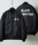 NUMBER (N)INE Nylon Logo Print Insulation Stadium Jacket - Black (Style 3)