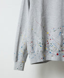 NUMBER (N)INE Hand Painted Kangaroo Pocket L/S Sweatshirt - Grey