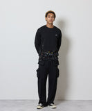 NUMBER (N)INE Hand Painted Kangaroo Pocket L/S Sweatshirt - Black