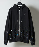 NUMBER (N)INE Hand Painted Full Zip Sweat Hoodie - Black