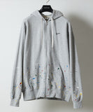 NUMBER (N)INE Hand Painted Full Zip Sweat Hoodie - Grey