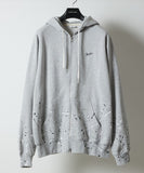 NUMBER (N)INE Hand Painted Full Zip Sweat Hoodie - Grey (Alt)